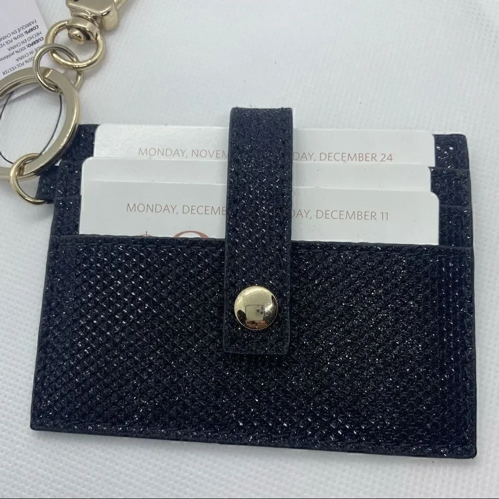 NWT White House Black Market Black Textured Card Case